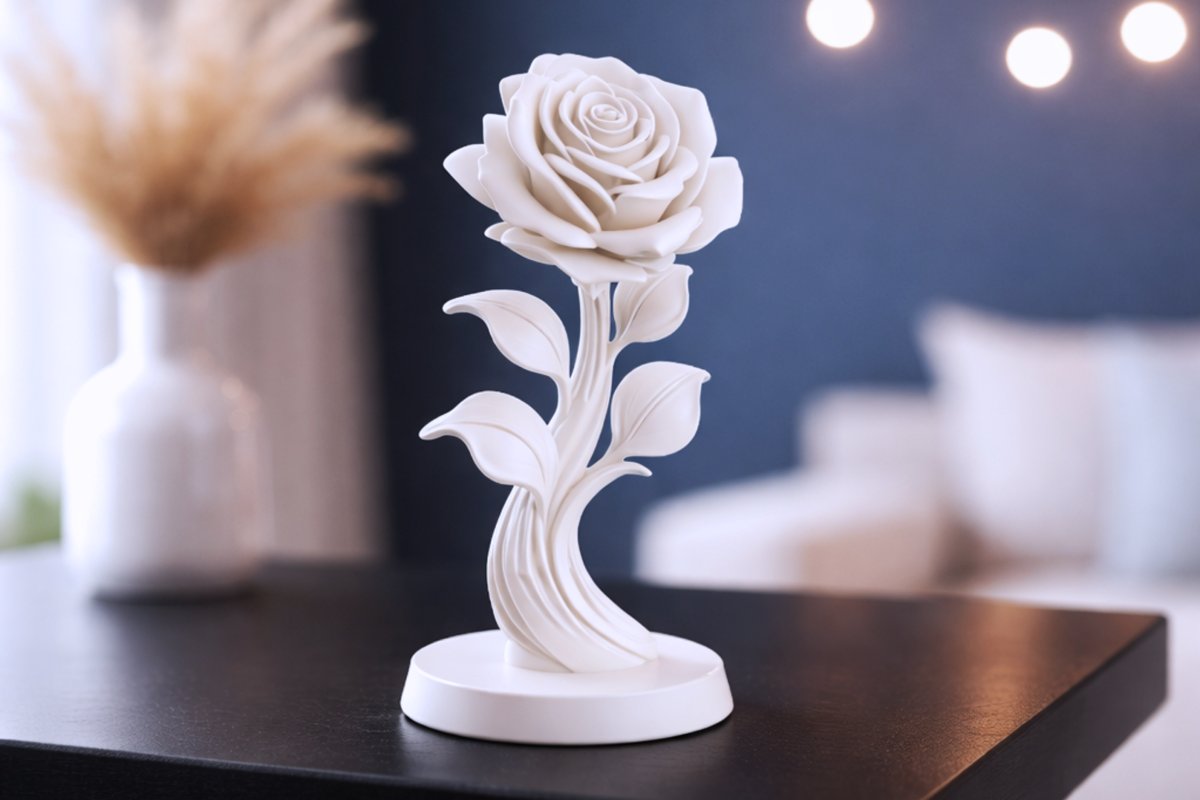 Örök rózsa talapzaton – 3D nyomtatott virágdísz – 3. termékfotó