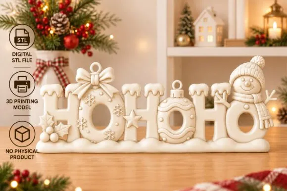 HO HO HO karácsonyi felirat részletfotó – egyedi, személyre szabott ajándék