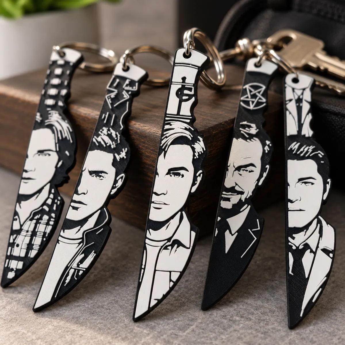 Odaát (Supernatural) kulcstartó szett – 5 db 3D nyomtatott kulcstartó – 2. termékfotó