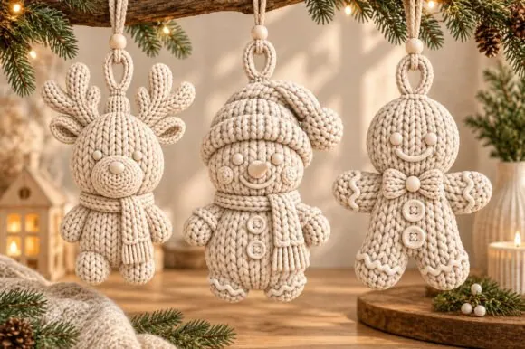 Karácsonyi díszkészlet – 2. minta részletfotó – egyedi, személyre szabott ajándék