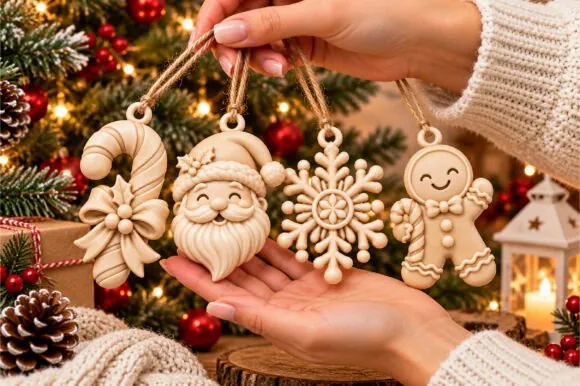 Karácsonyi díszkészlet – 5. minta részletfotó – egyedi, személyre szabott ajándék