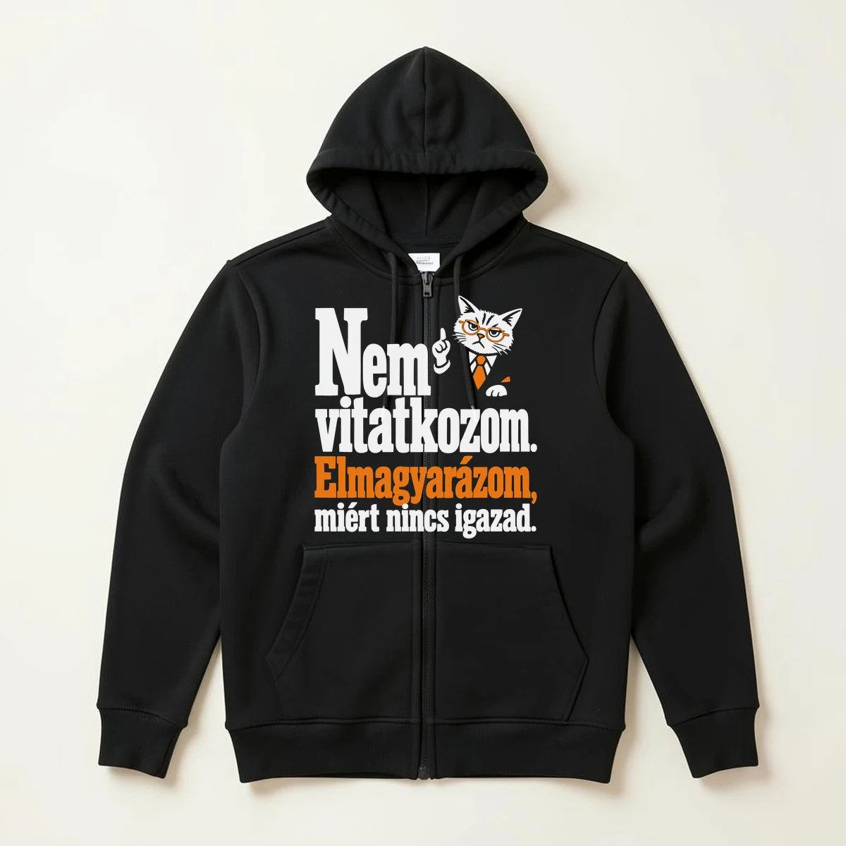 Nem vitatkozom – elmagyarázom, miért nincs igazad – vicces cipzáros pulóver