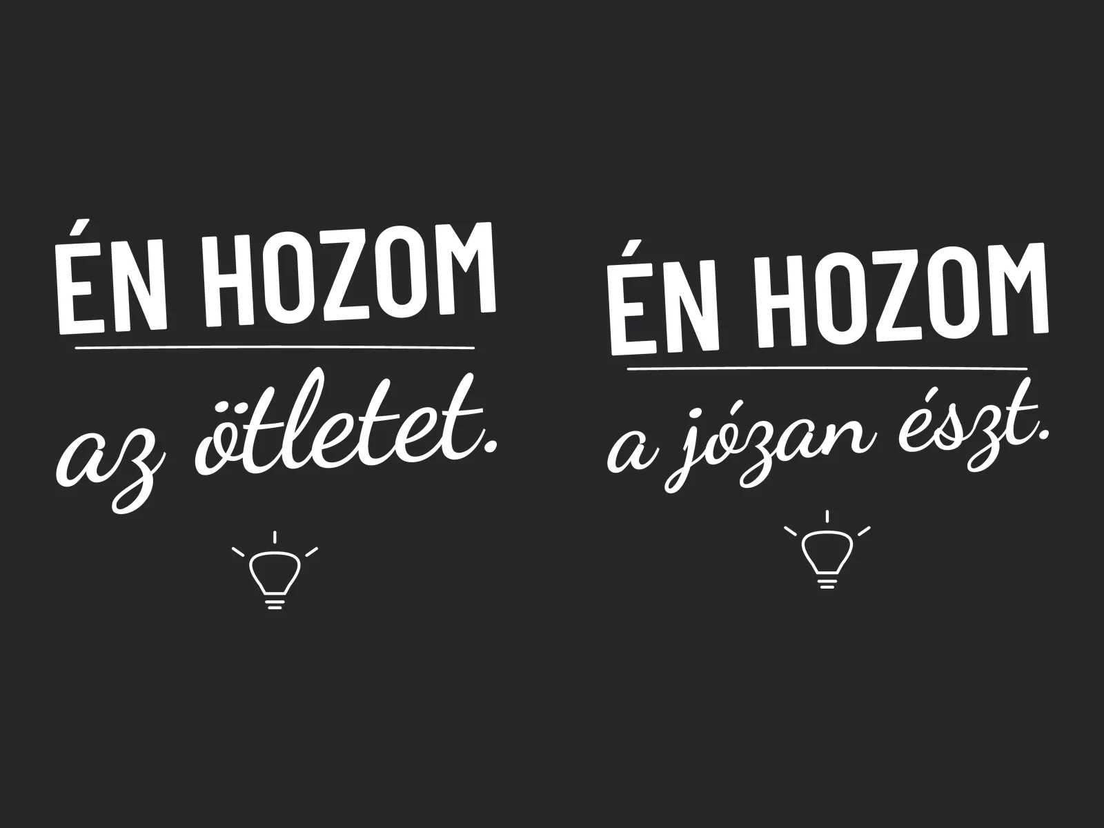 Én hozom az ötletet / Én hozom a józan észt – páros póló – 2. termékfotó