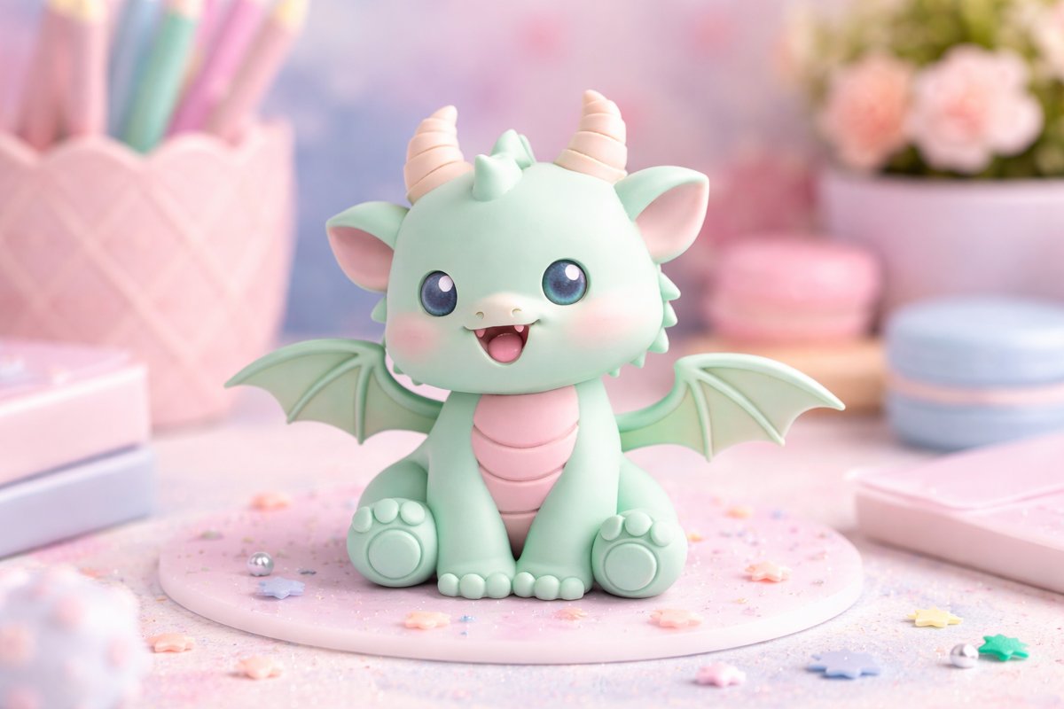 Kis sárkány figura – mesés 3D dekoráció – egyedi ajándék