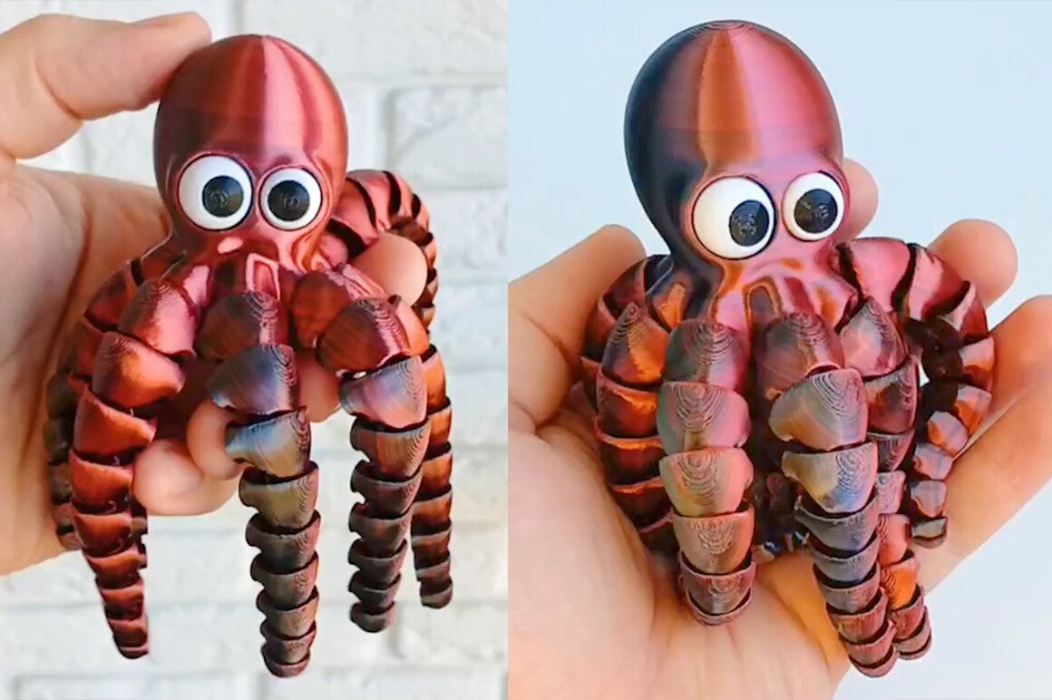 Mozgatható polip – flexi 3D figura – 2. termékfotó