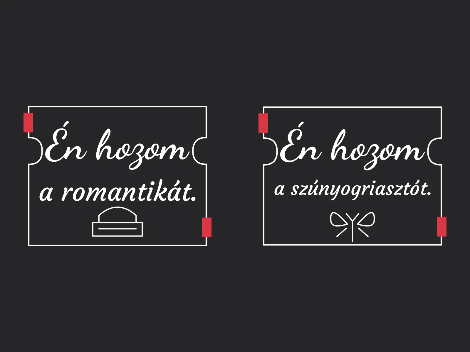 Én hozom a romantikát / Én hozom a szúnyogriasztót – páros póló részletfotó – egyedi, személyre szabott ajándék